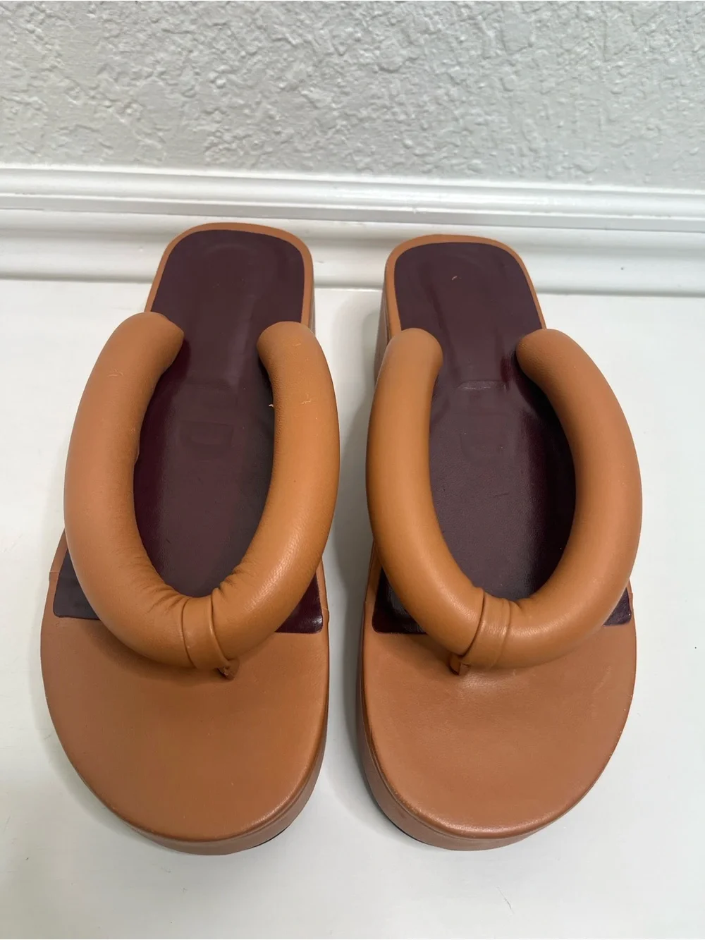 STAUD Rio Platform Sandals in Tawny Size 39